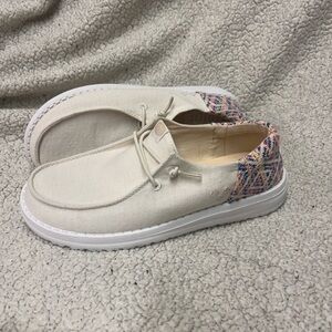 Hey Dude Cream Loafers